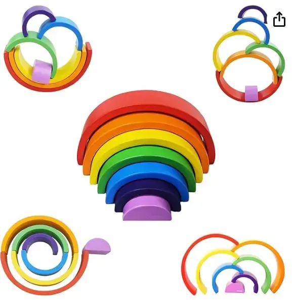Rainbow Stacker 7 pieces view 2