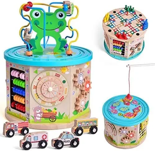 Wooden Frog Activity Cube view 2