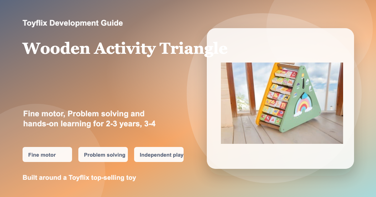 Wooden Activity Triangle developmental skills cover for Toyflix blog