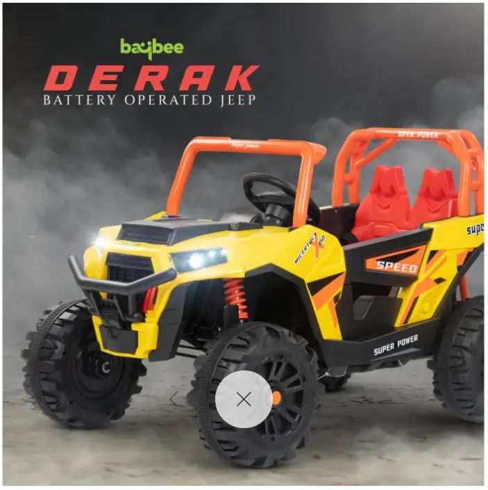 Baybee DERAK Battery Operated Jeep - Orange/Red view 3
