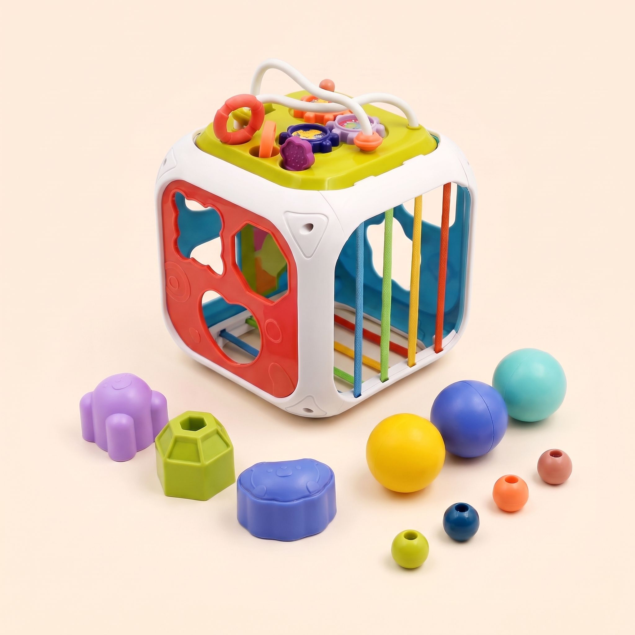 7 in1 Montessori Shape Sorting Cube for Babies view 3