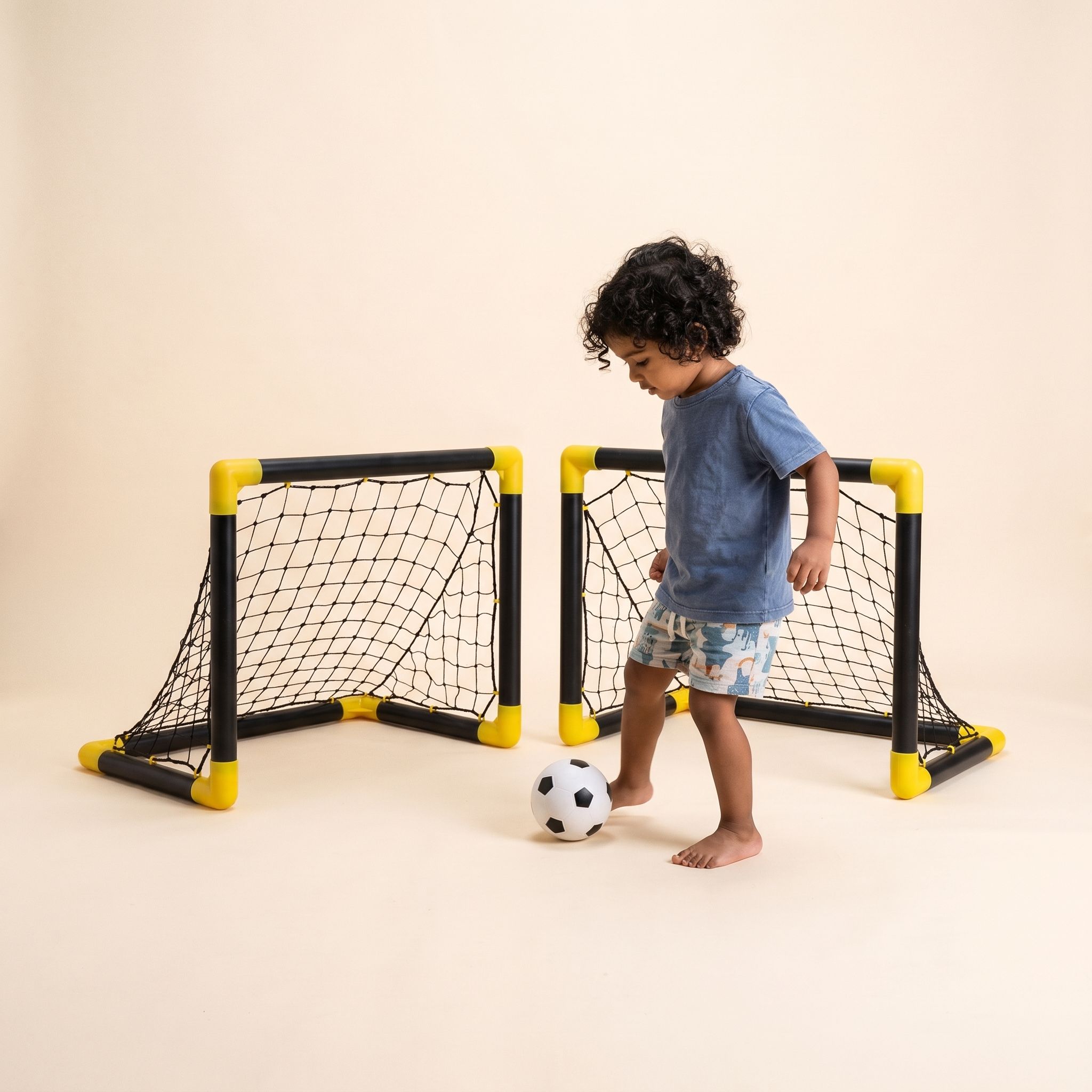 Folding Double Mini Soccer Goalset