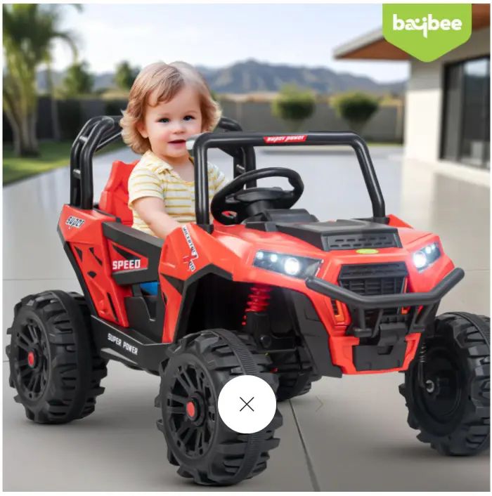 Baybee DERAK Battery Operated Jeep - Orange/Red view 3