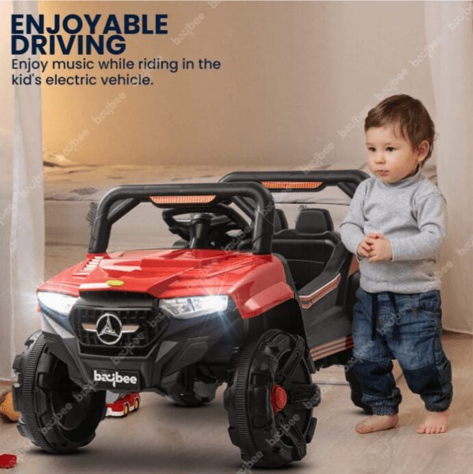 Baybee Viper Rechargeable Battery Operated Electric Jeep - Red/Blue view 3