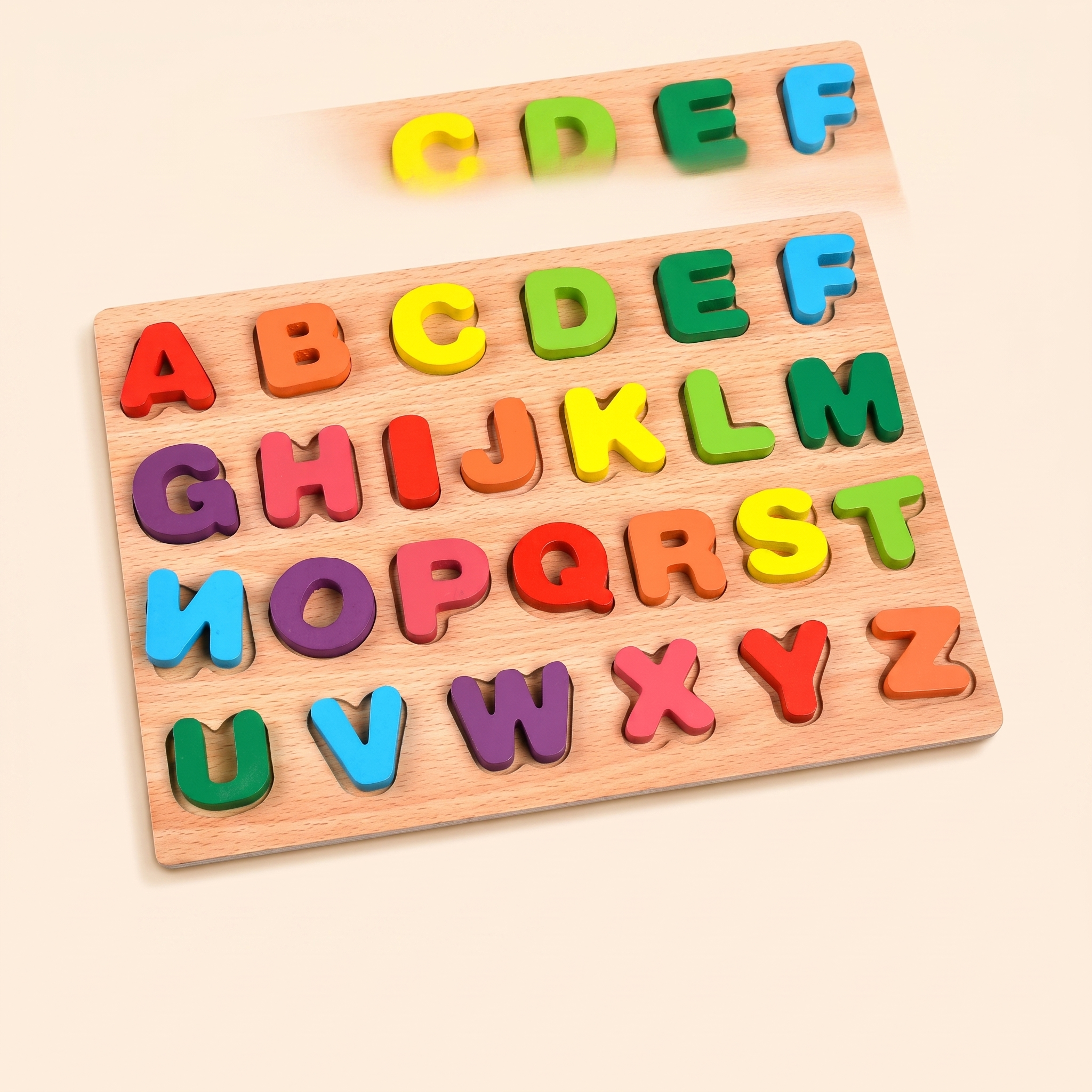 Wooden Puzzle Blocks Alphabet Large