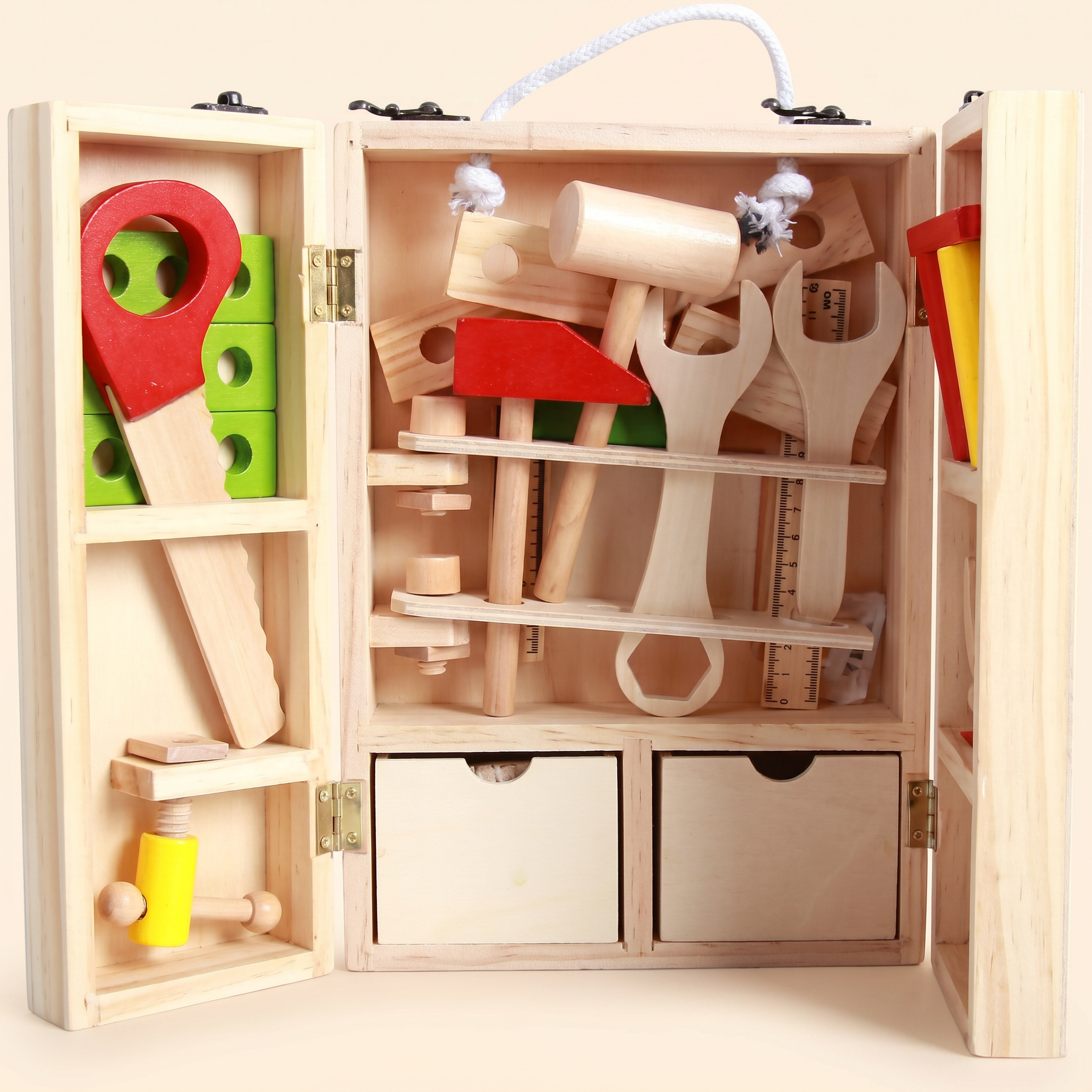 Wooden Toy Simulation Disassembly Tool Box