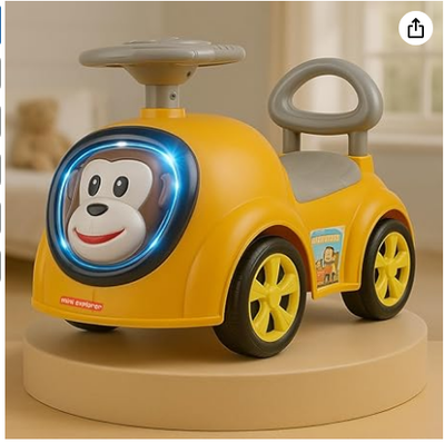 LED Monkey Ride-on Toy with Music Horn