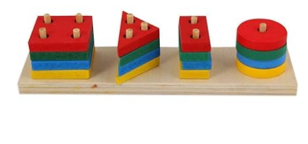 Multi Colored Wooden Intellectual Geometric Shape