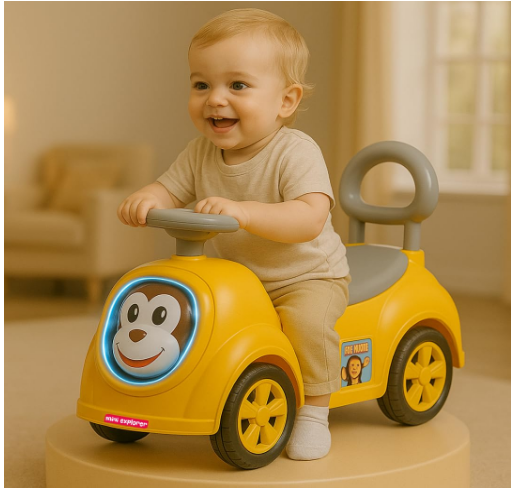 LED Monkey Ride-on Toy with Music Horn