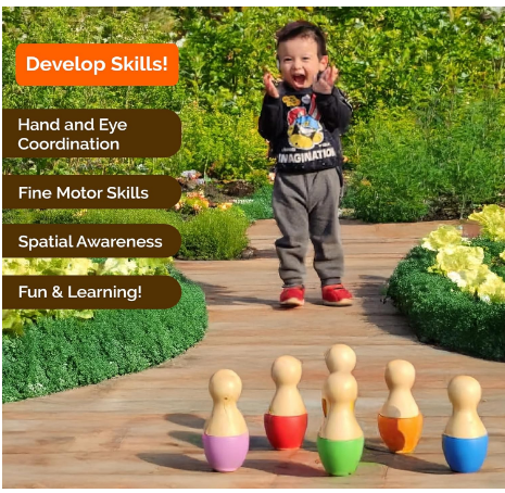 Shumee Mini Wooden Bowling Set view 4