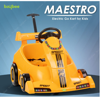 Baybee Electric Go Kart Car - Blue/Yellow/Red