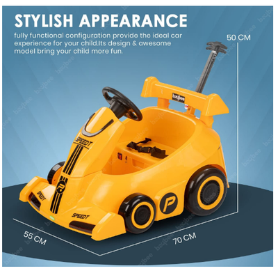 Baybee Electric Go Kart Car - Blue/Yellow/Red