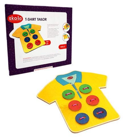 Skola Toys Wood T Shirt Tailor Sew The Buttons