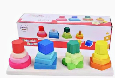 Wooden Geometric Four Column for Kids