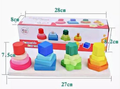 Wooden Geometric Four Column for Kids view 3
