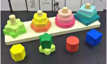 Wooden Geometric Four Column for Kids view 4