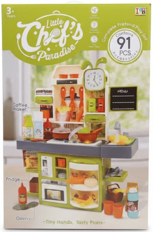 Little Chef's Paradise Pretend Play Kitchen Set for Kids view 3