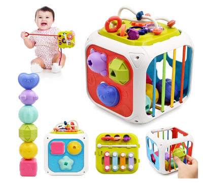 7 in1 Montessori Shape Sorting Cube for Babies
