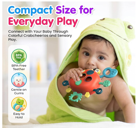 Crab Cheerios Sensory Pull String Toy view 2