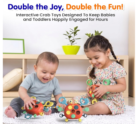 Crab Cheerios Sensory Pull String Toy view 3