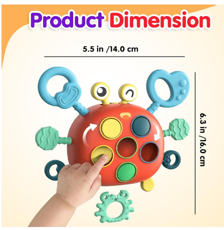 Crab Cheerios Sensory Pull String Toy view 4