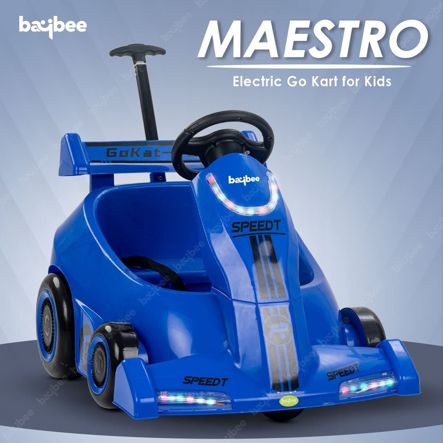 Baybee Electric Go Kart Car - Blue/Yellow/Red