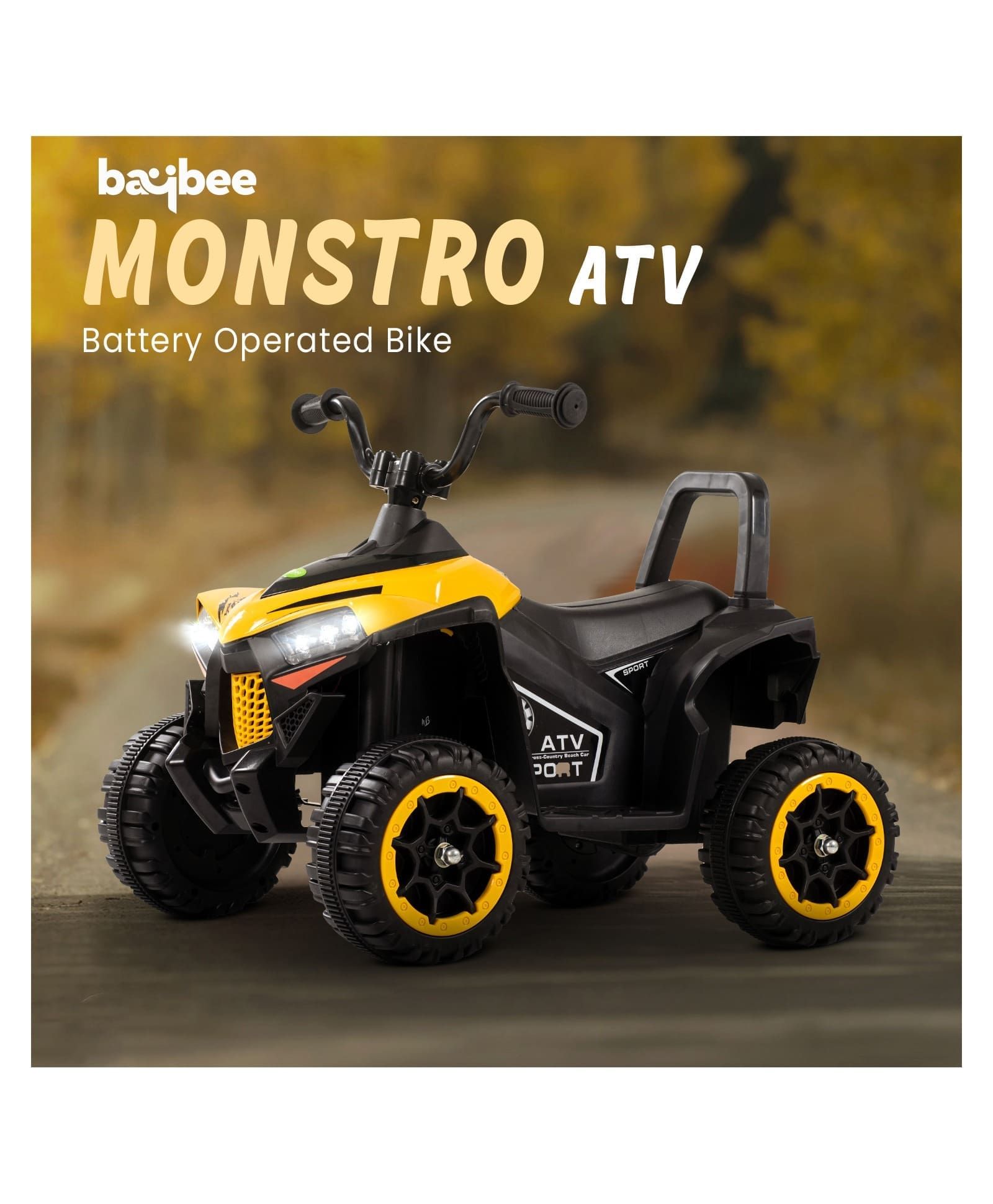 Baybee ATV Monstro - Black/Blue/Yellow