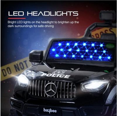 Baybee Kids Battery Operated Police Jeep - Black