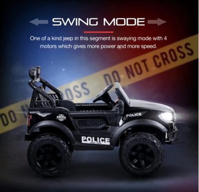 Baybee Kids Battery Operated Police Jeep - Black