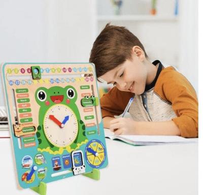 Interactive Frog Clock with Calendar & seasons;