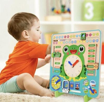 Interactive Frog Clock with Calendar & seasons;