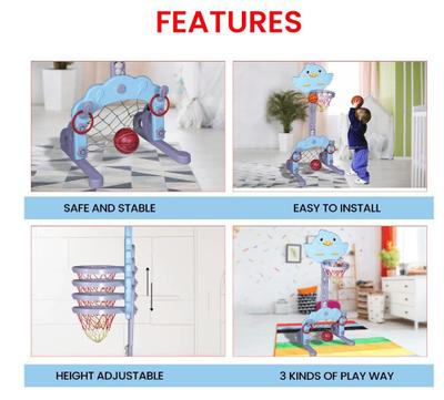 Playgro 3 in 1 Basketball Shooting + Football + Ring Games