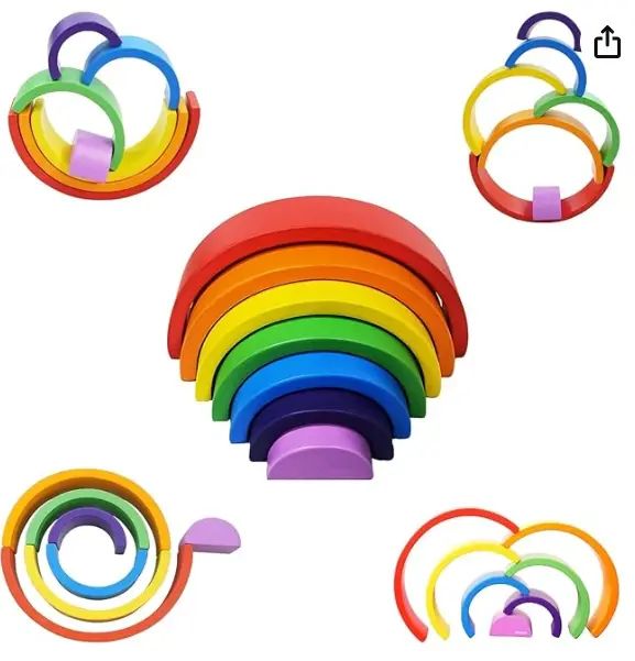 Rainbow Stacker 7 pieces view 2