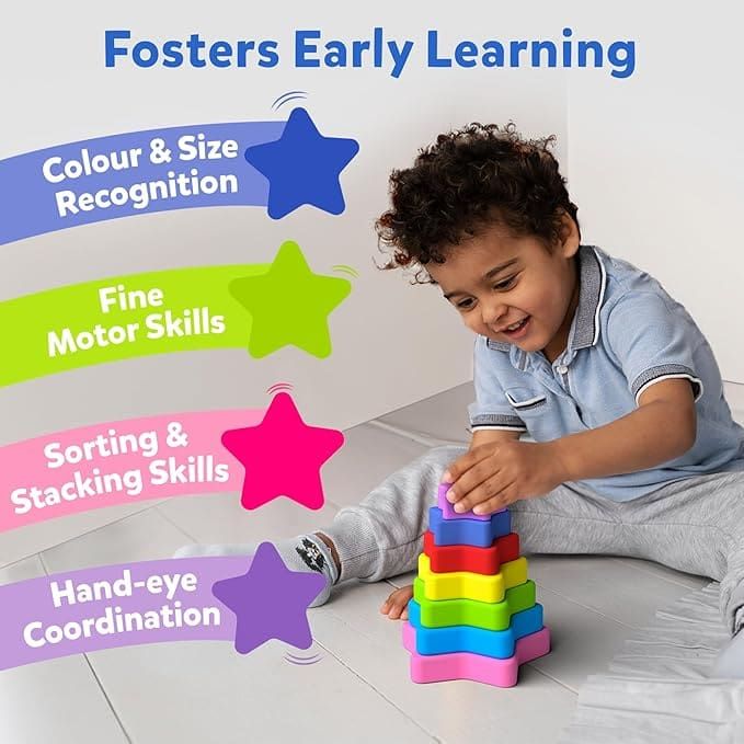 Skillmatics Silicone Stacking Toys-Starry Stacker, Montessori Toy view 3