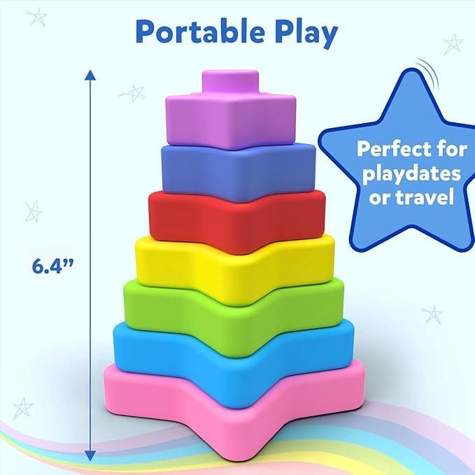 Skillmatics Silicone Stacking Toys-Starry Stacker, Montessori Toy view 4