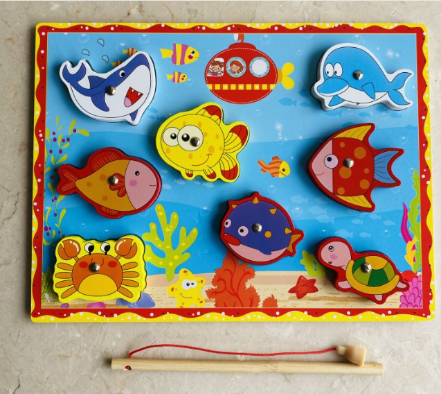 Wooden Chunky magnet Fishing view 3